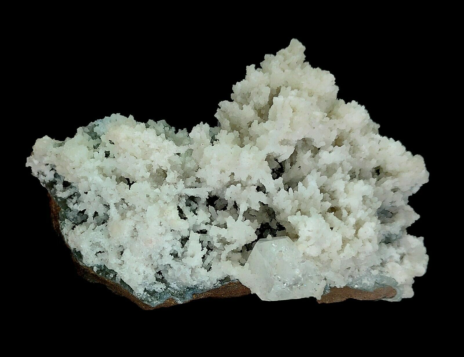 290g Natural Apophyllite & Coral Chalcedony Mineral Specimen – India