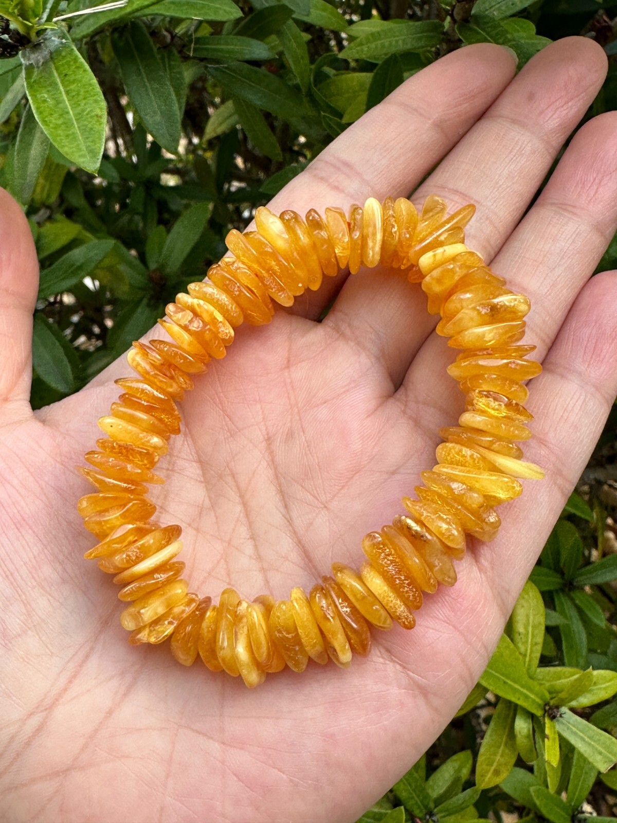 Grade A++ Amber Crystal Chips Bracelet 8-12mm, Genuine Crystal Amber Bracelets