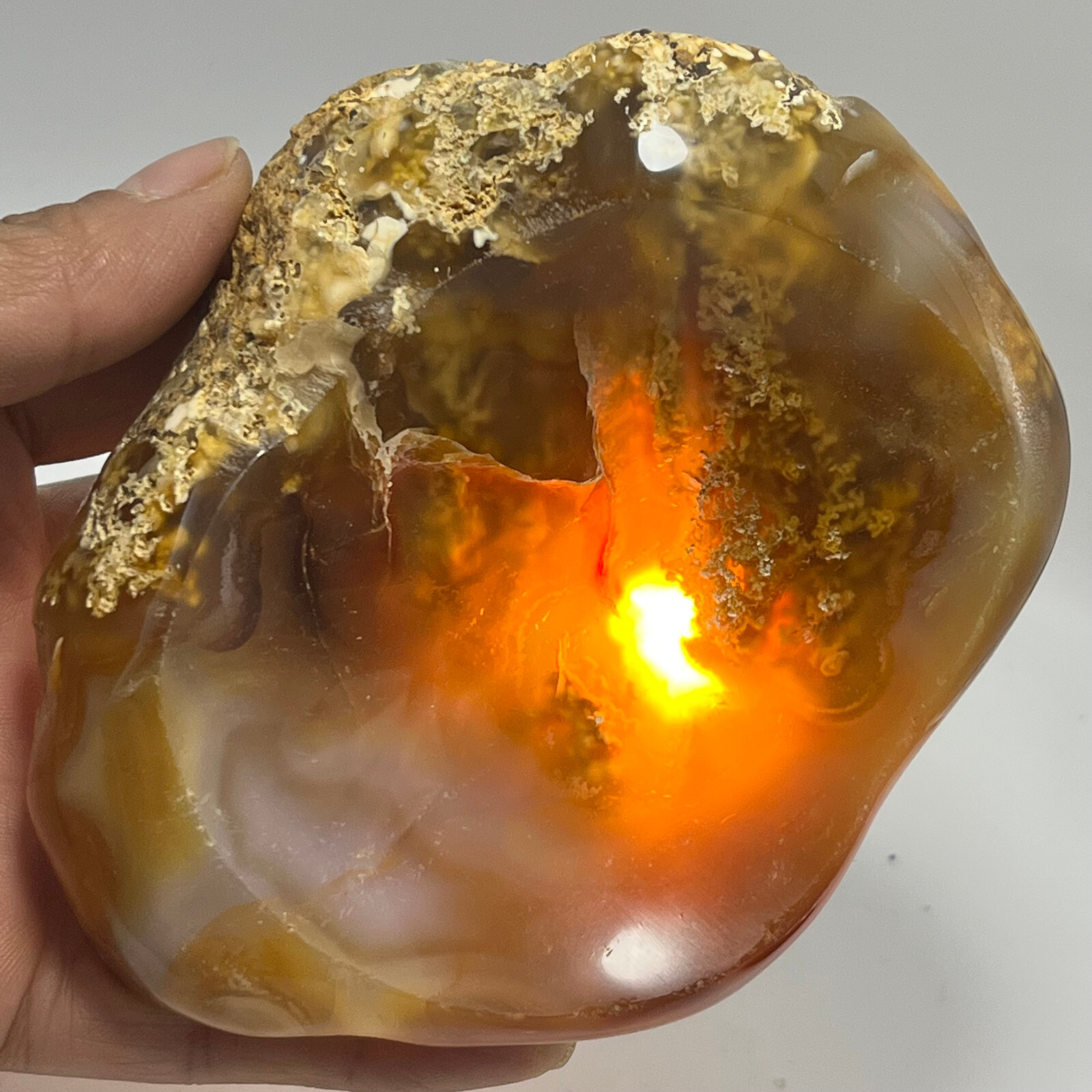 377g TOP Rare Natural Agate ashtray Polished Coin Dish Madagascar #119