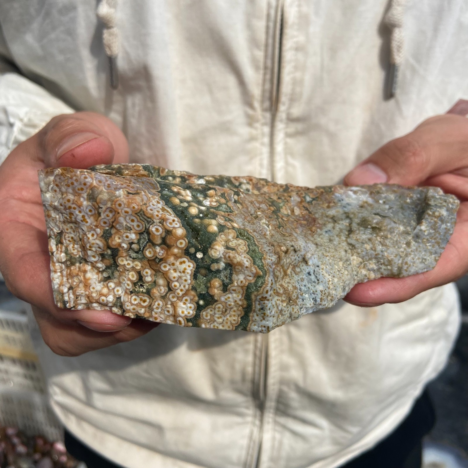 450G Rare Natural Raw Ocean Jasper Rough Quartz Crystal Mineral SpecimeM