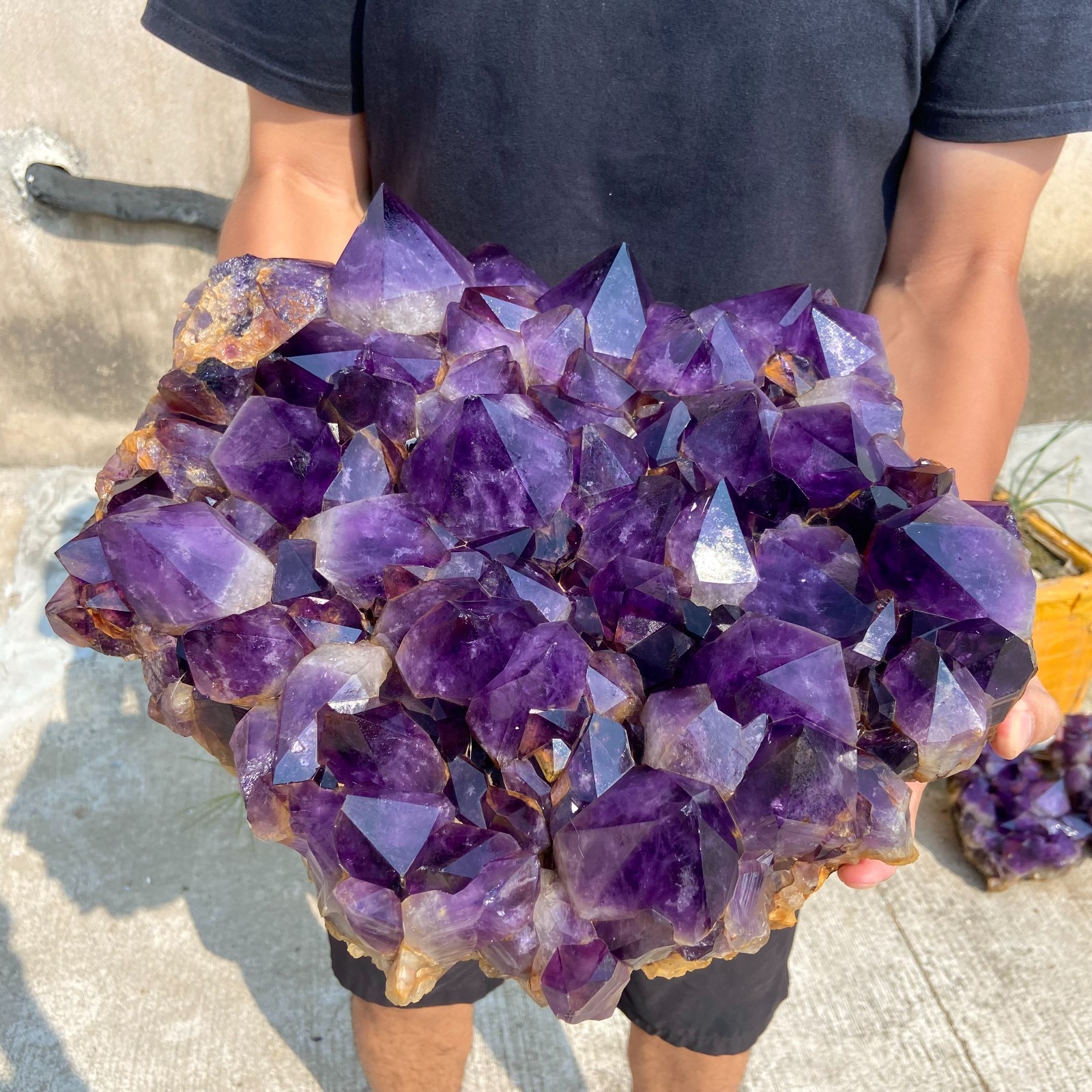58.9LB Natural Amethyst geode quartz cluster crystal specimen Healing Specimen