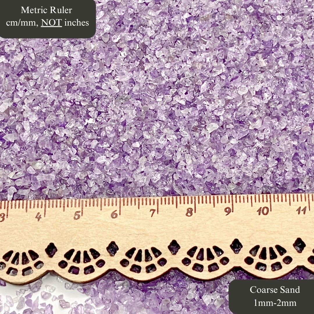 Crushed Amethyst (Grade A) Sand, 3 Sand Sizes for Inlay, Memorial Jewelry, Resin
