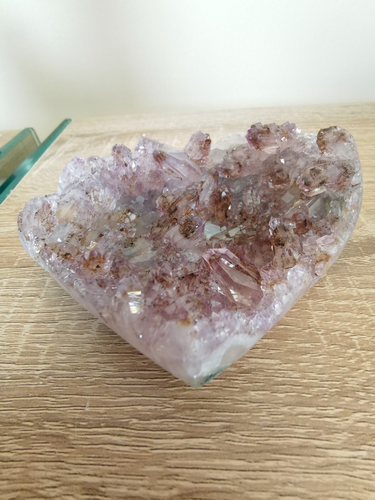 303g Natural Brazil Galaxy Amethyst colorful flicker Crystal 11 x 9×3cm