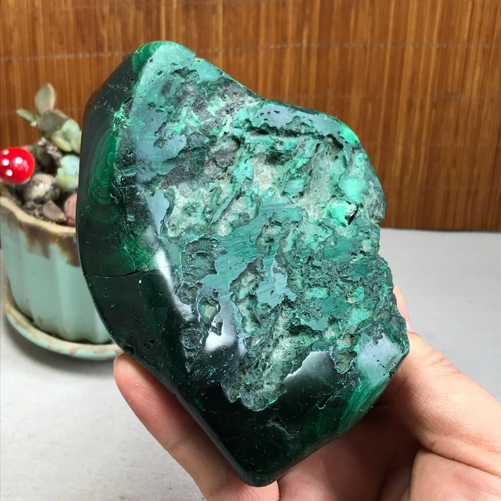 943g Natural Malachite Rough/Polish original mineral Crystal Specimen A4598