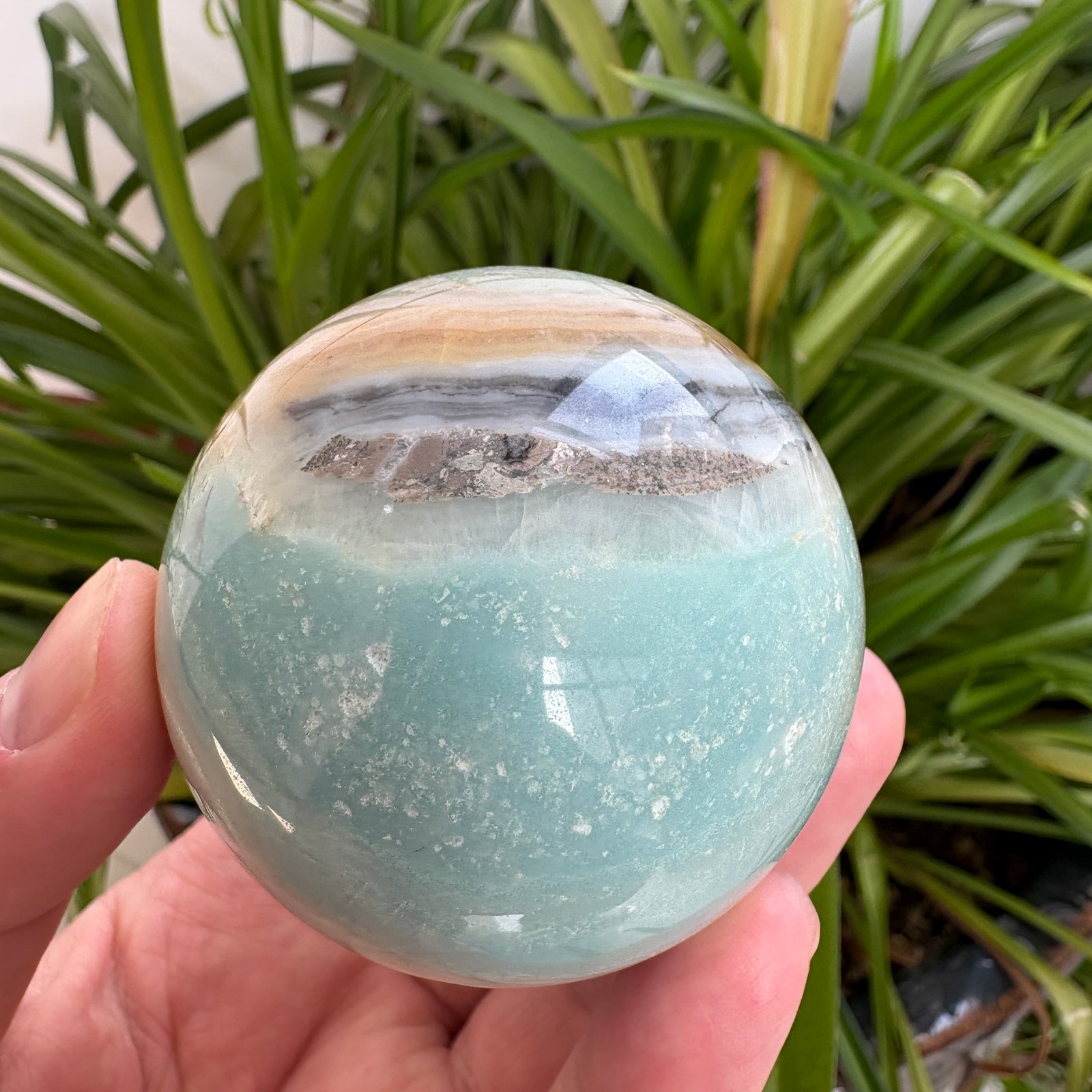 Natural Amazonite Sphere 2.3″ 0.6 lb Crystal Ball Healing