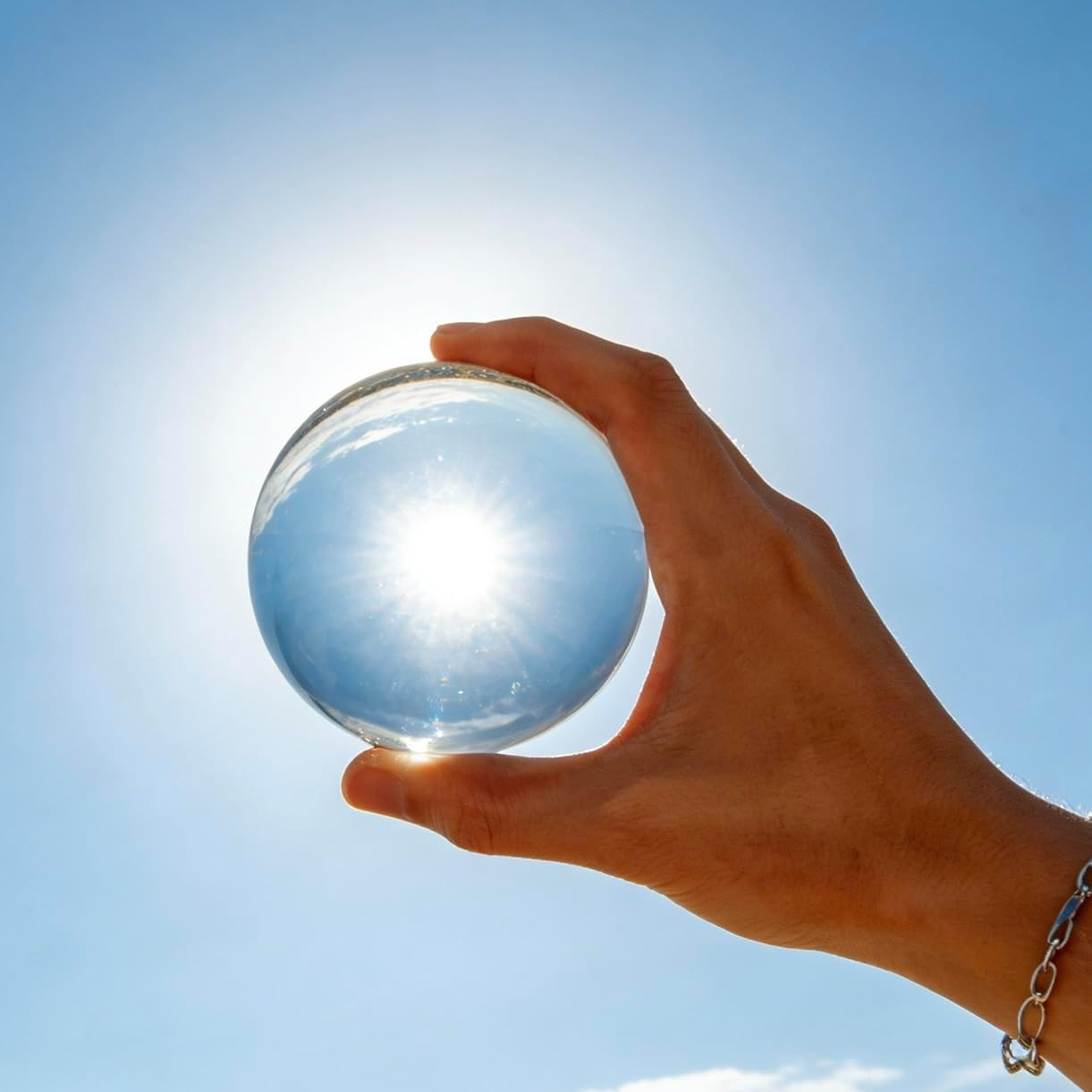 80Mm Sparkling Clear Crystal Ball, 3.2In Handcrafted Photography Prop for Magica
