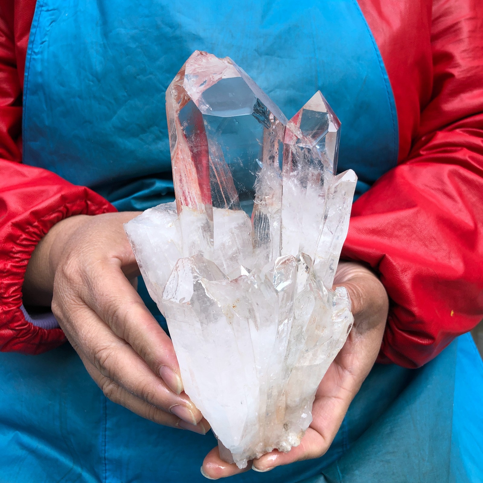 2 pieces 4.99LB Natural Transparent White Quartz Crystal Cluster Specimen 3519