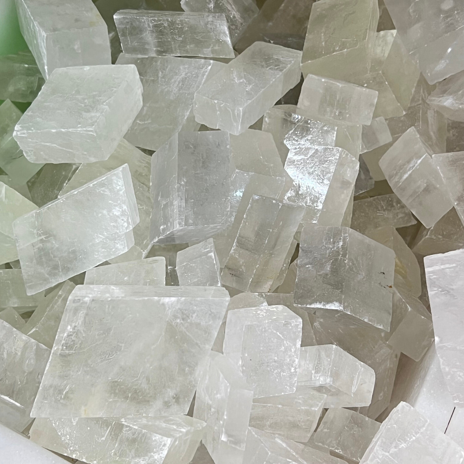 Natural iceland spar crystal mineral Teaching specimen 1PC 50G+
