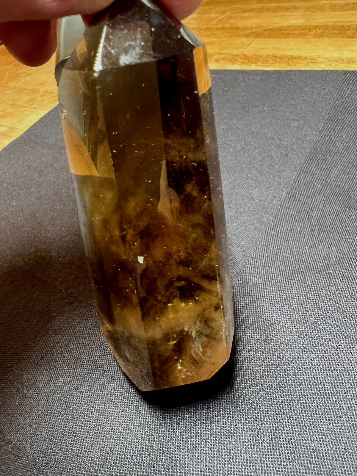 Rare Citrine Smokey Phantom DBL Terminated Crystal Point Zambia Africa 441