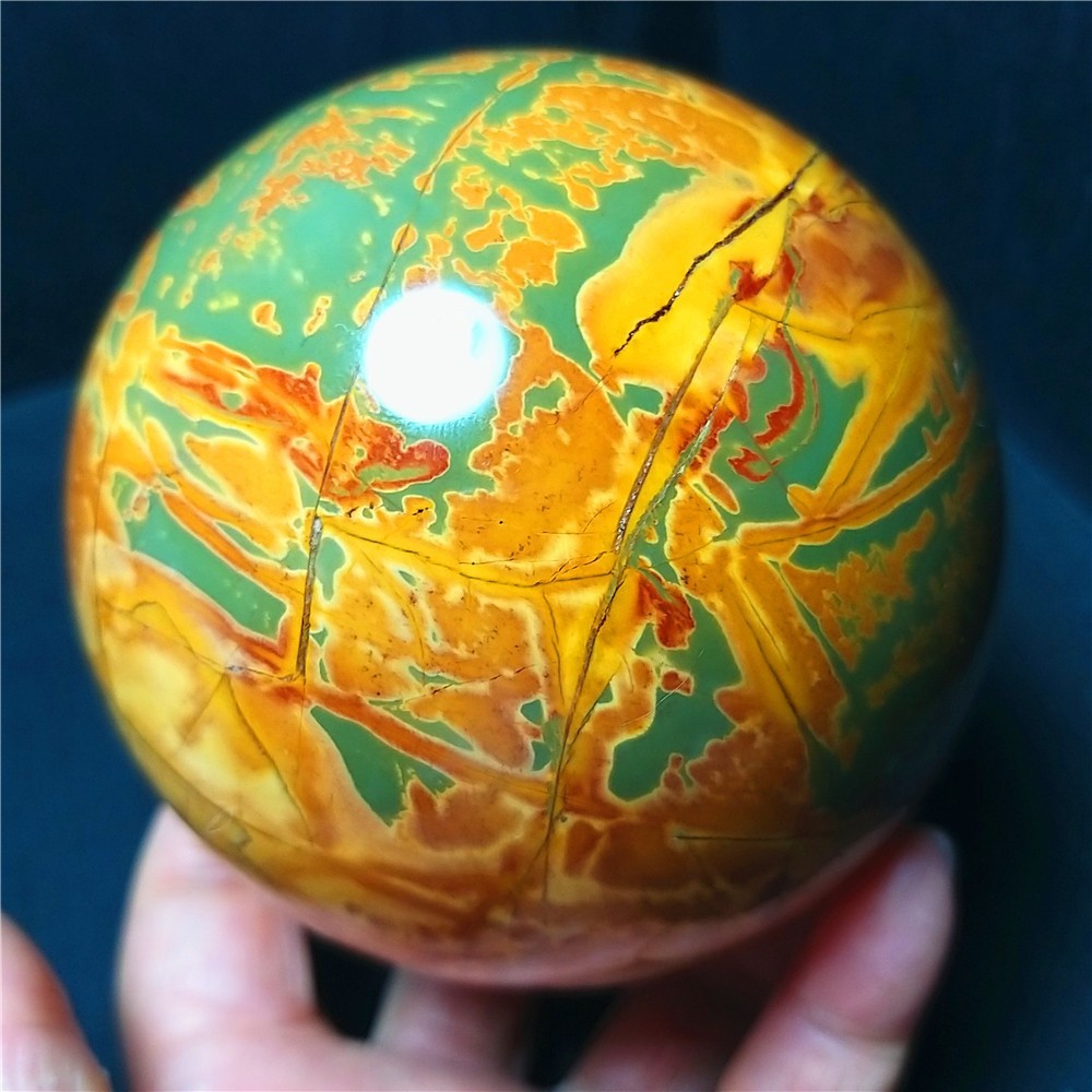 RARE 1020G Natural Polished Colorful Agate stone Ball Healing Madagascar CA4819
