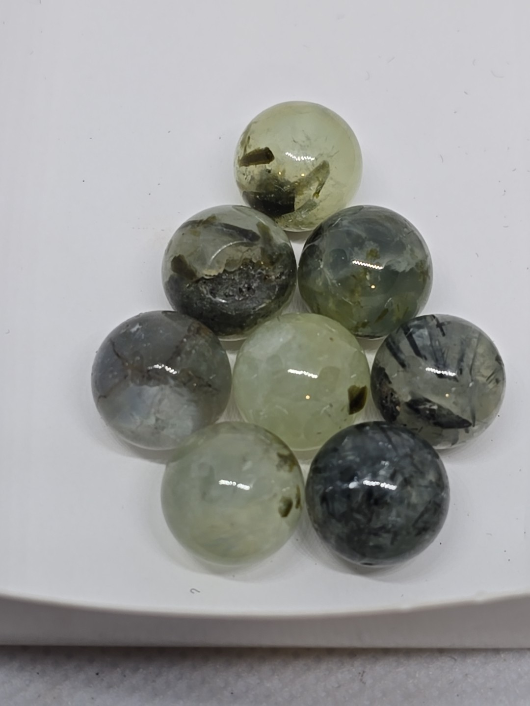 15mm Prehnite Epidote Mini Gemstone Sphere Crystal Ball