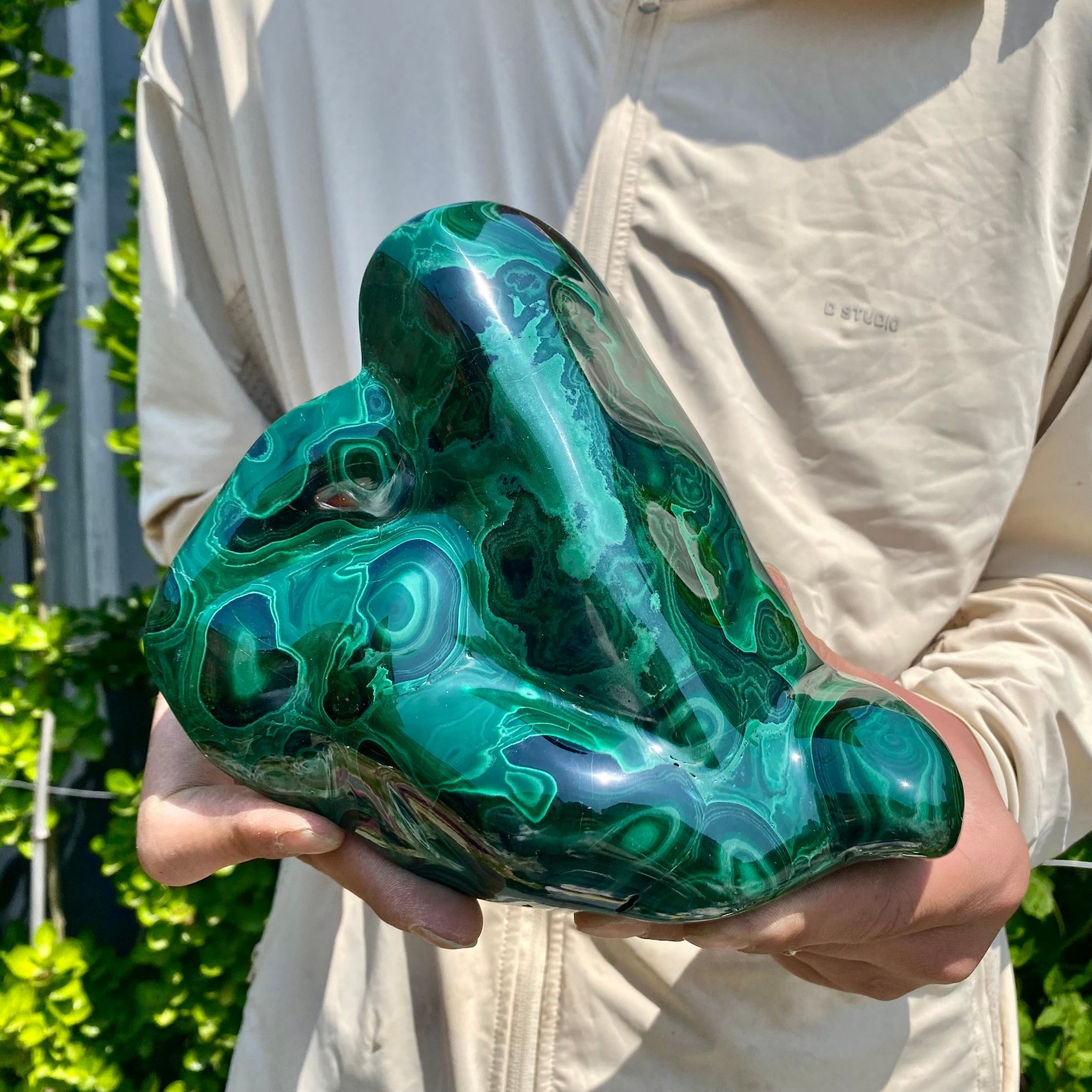 4.62LB Natural glossy Malachite transparent cluster rough mineral sample