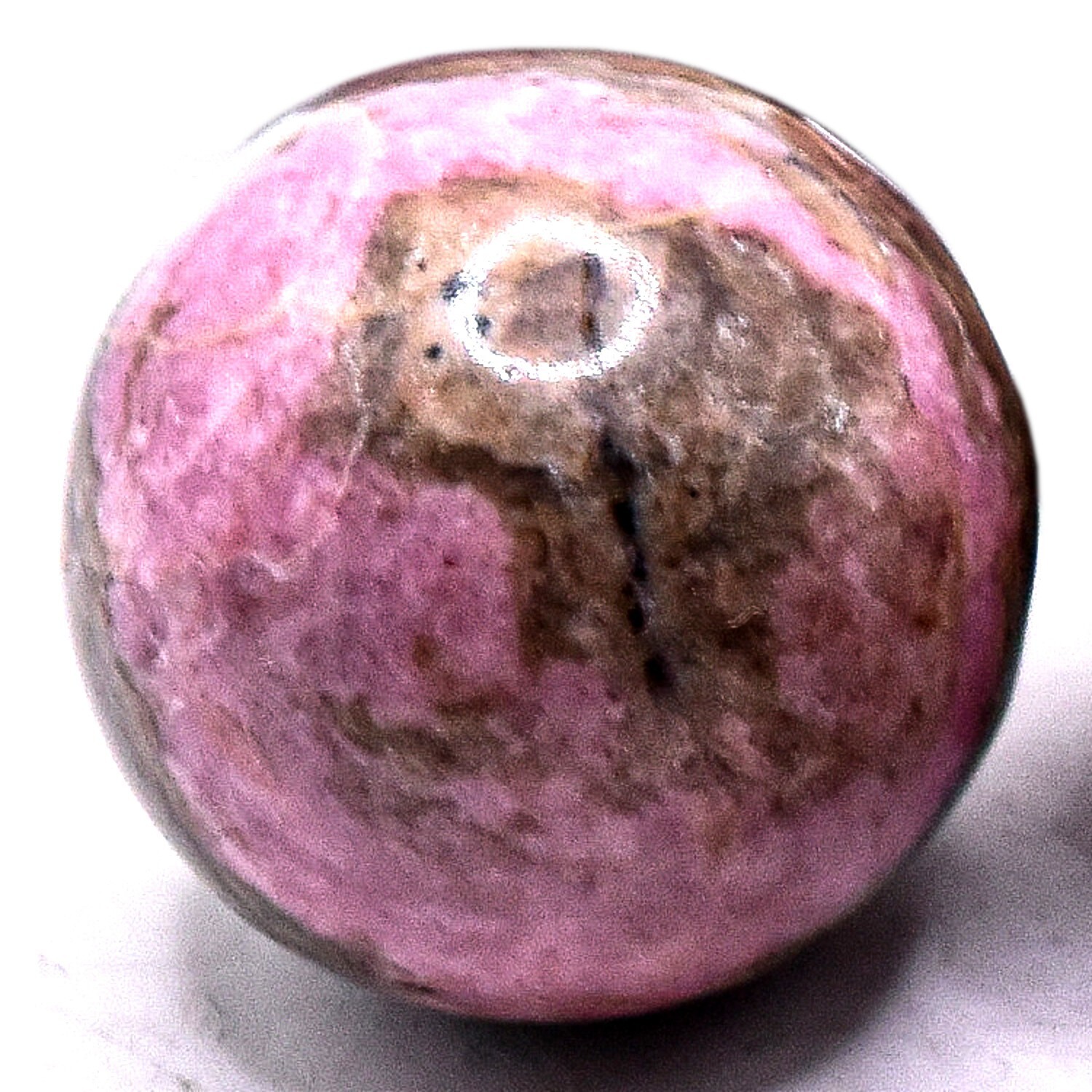 25mm Pink Rhodonite w/ Inclusions Sphere Polished Gemstone Mineral – China (1PC)