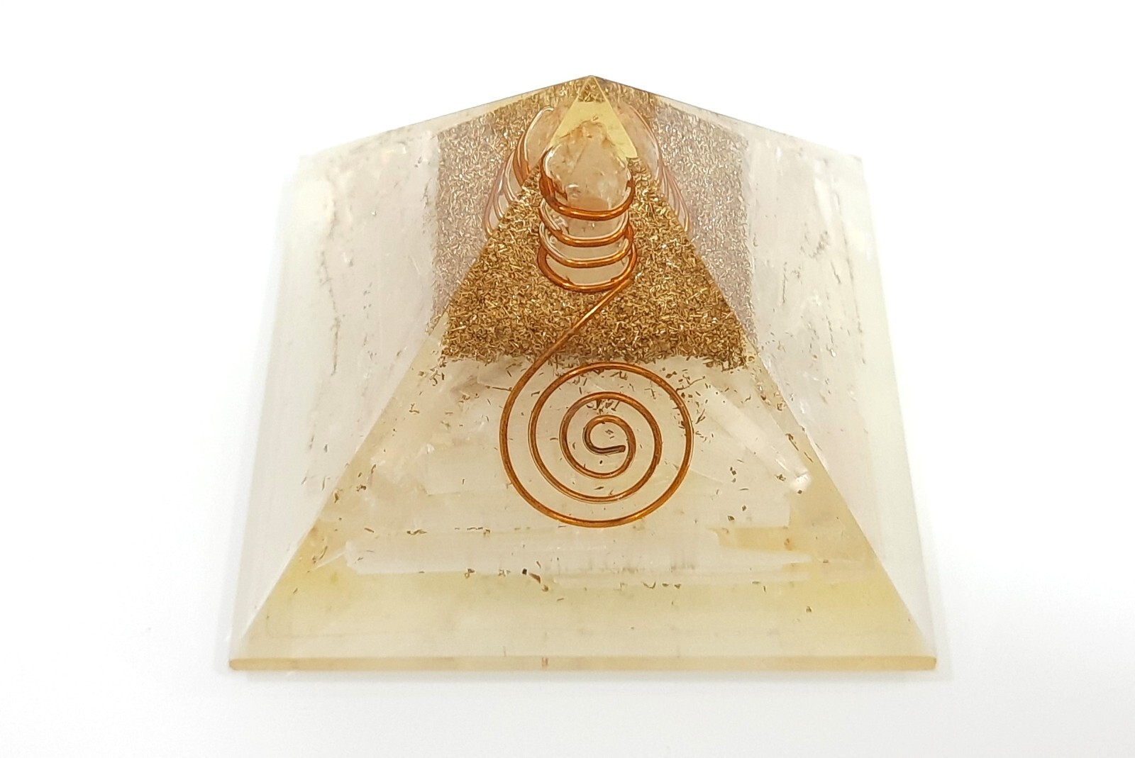 Selenite Orgone Pyramids Healing Stone Orgone Gemstone Pyramid Stones 2.5 inch