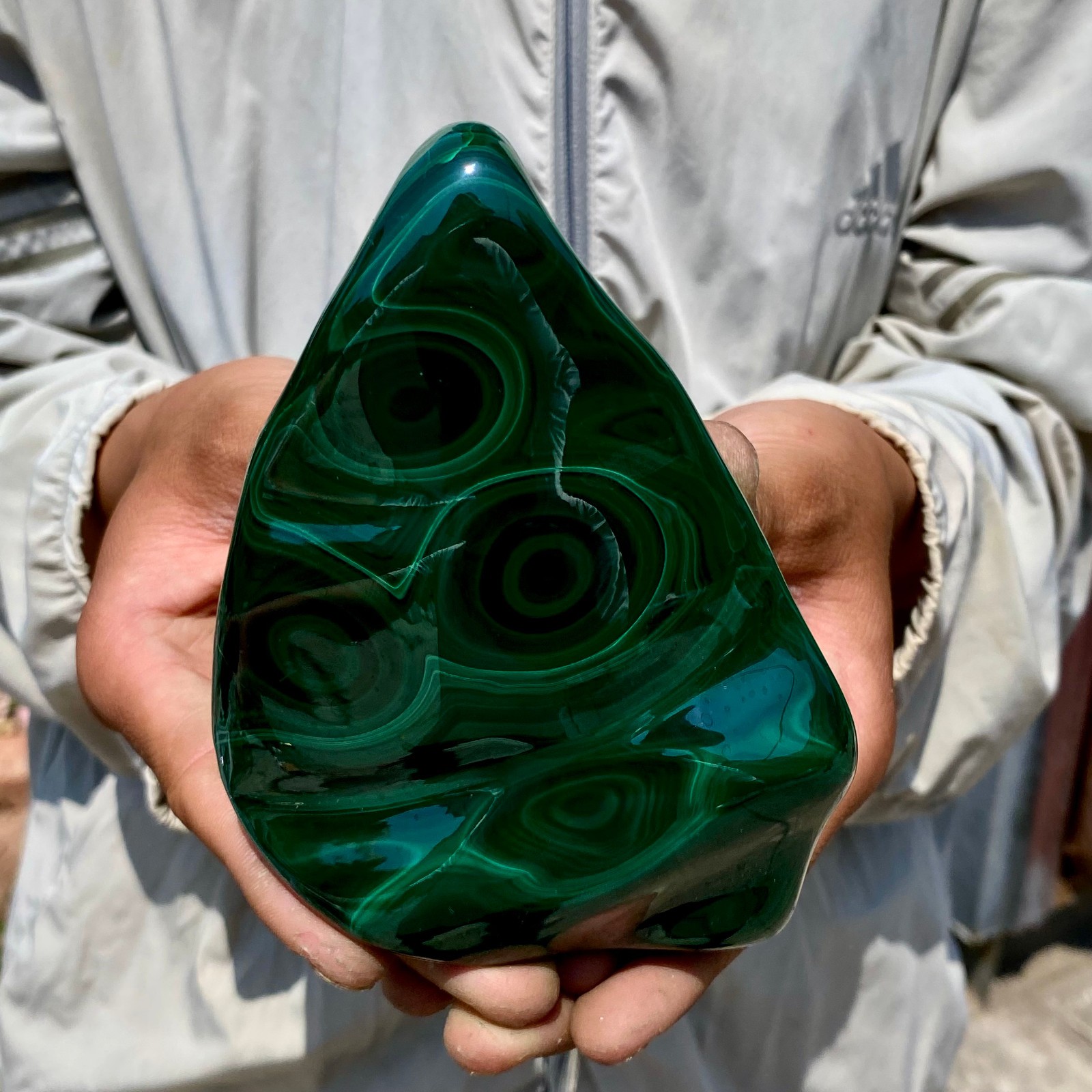 2.2LB Natural glossy Malachite transparent cluster rough mineral sample