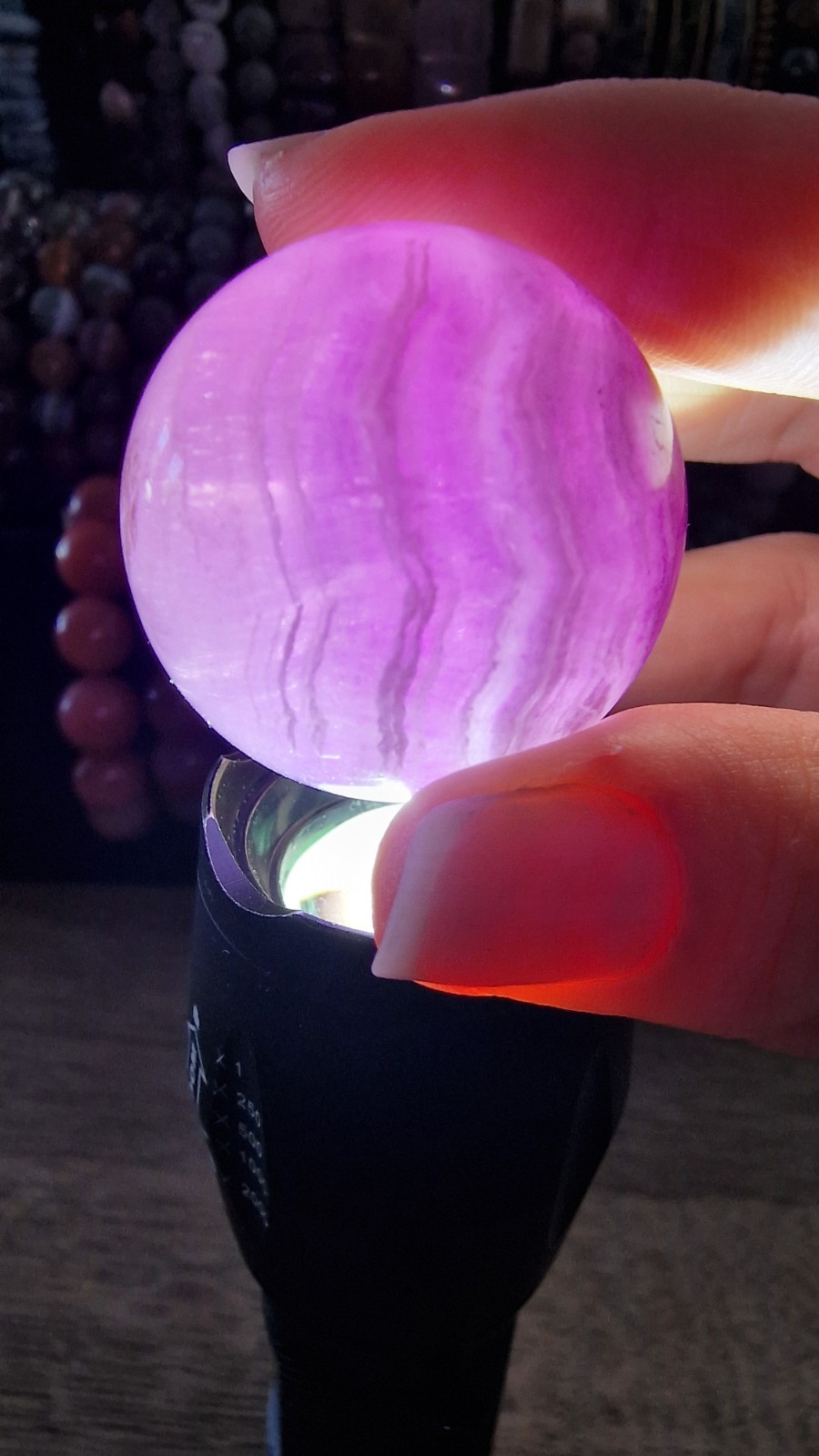 Fluorite Crystal Sphere Approx 32.4mm-33.0mm and 56g-62g Free Holder