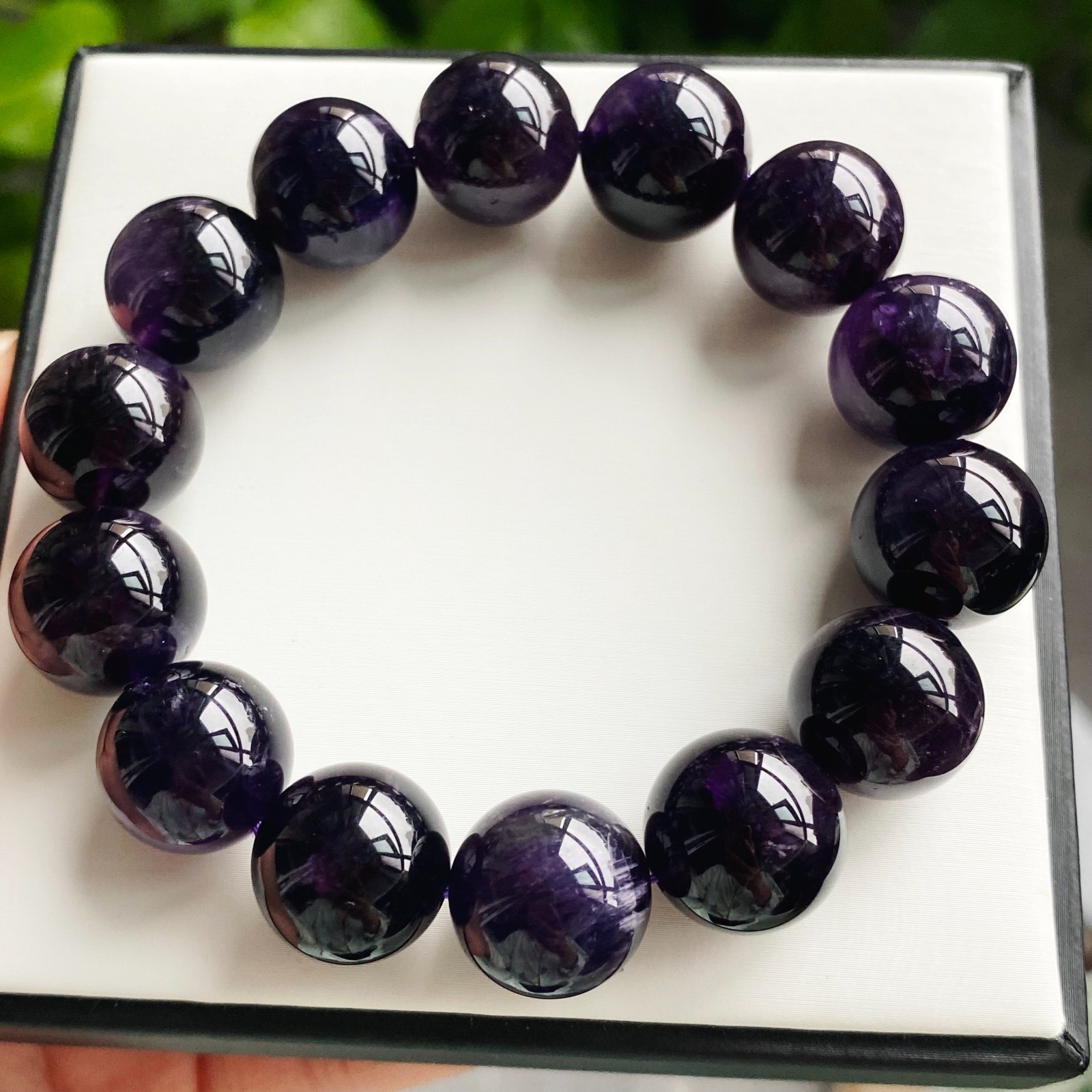 15mm Natural Rare Purple Amethyst Crystal Beads Bracelet 2101