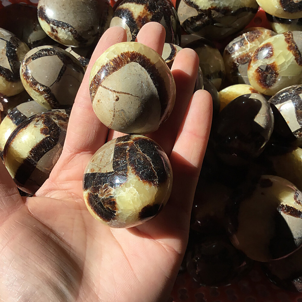 2PC Septarian Crystal Dragon Stone Healing Crystal Yoga Meditation Decors 3-4cm