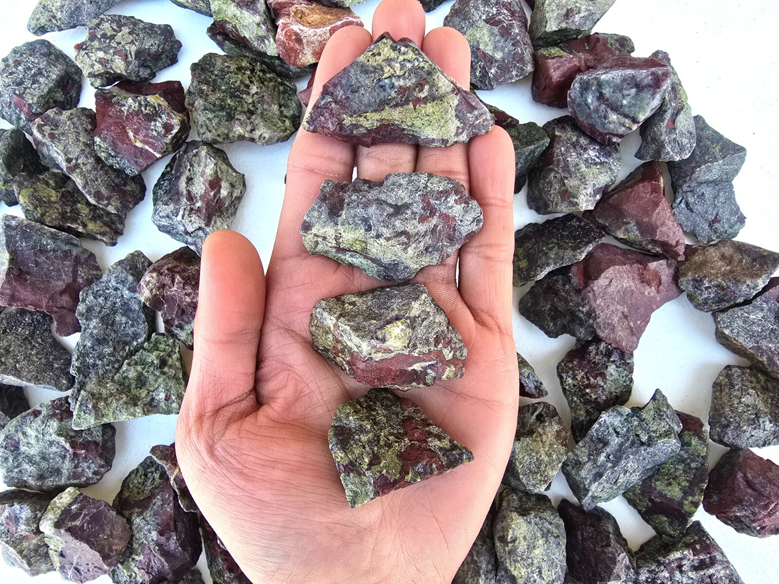 Raw Dragon Stone Rough Blood Jasper from South Africa for Tumbling & Healing