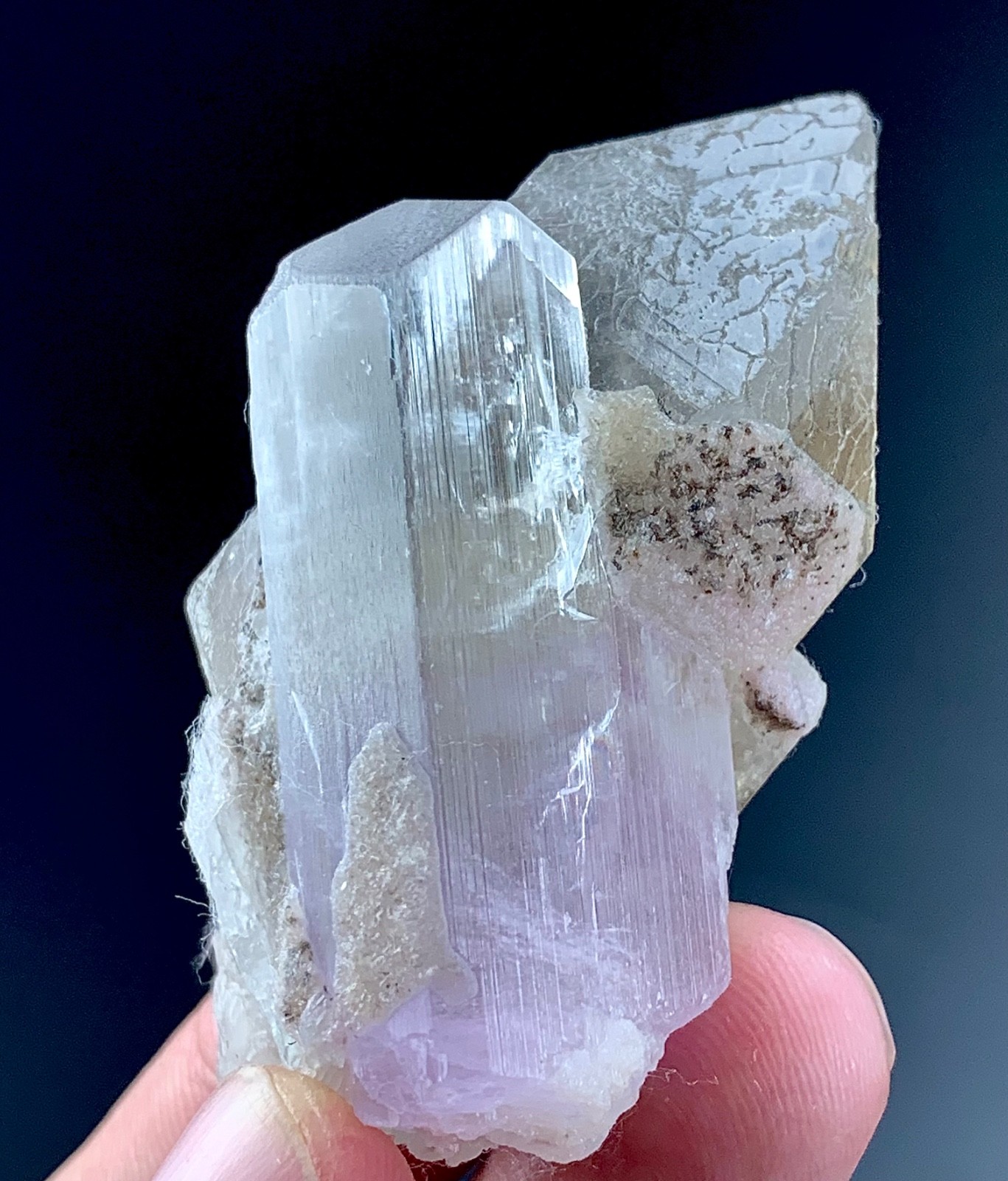 338 Cts Natural Kunzite Crystal Combine With Quartz specimen from Afghanistan