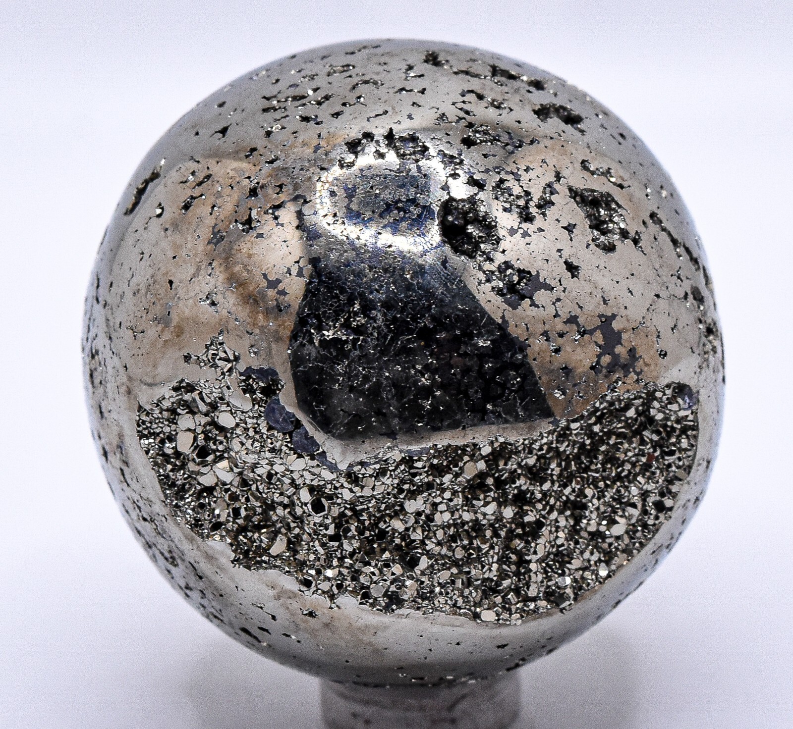 48mm Pyrite w/ Druzy Sphere Polished Natural Gemstone Crystal Mineral Ball Peru