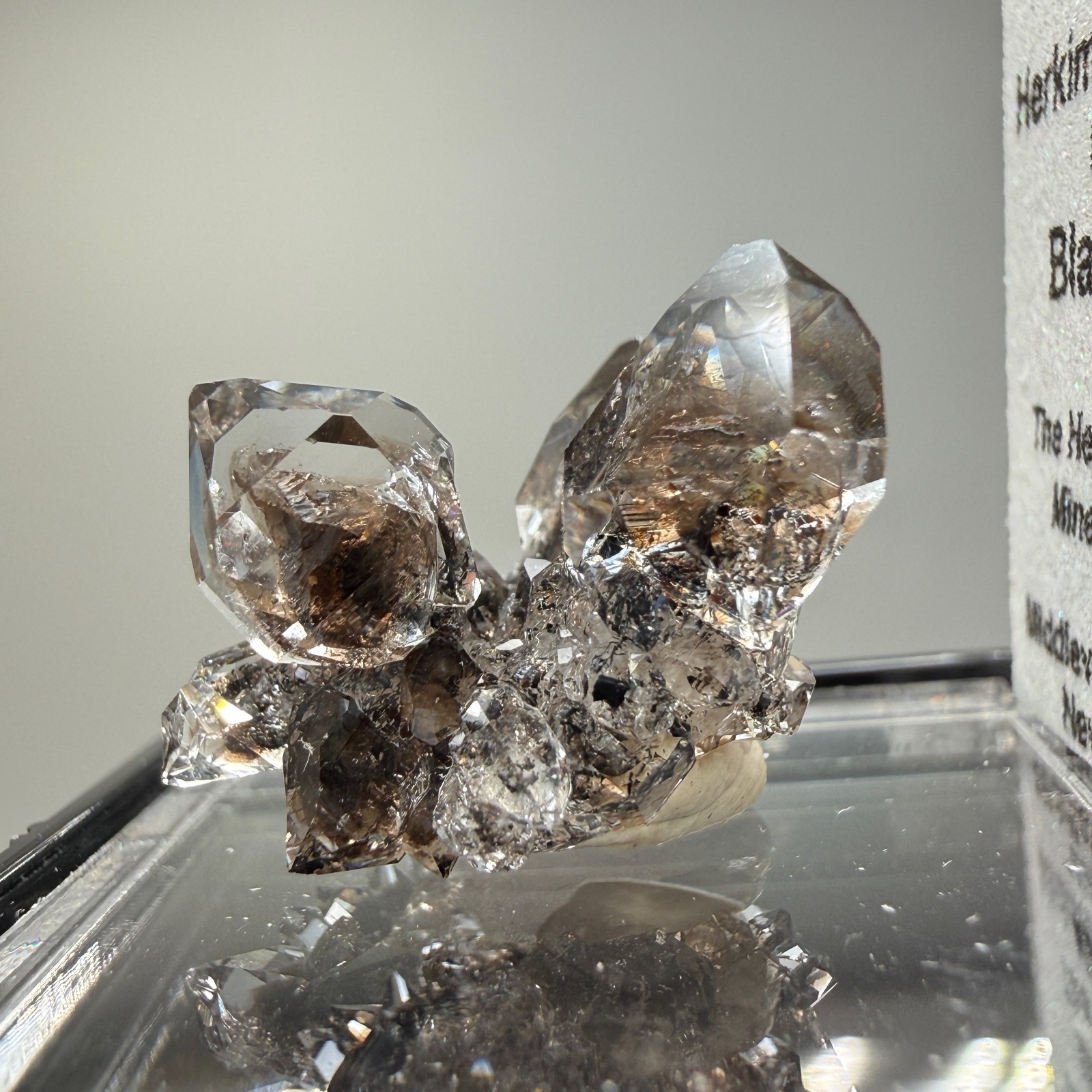 Herkimer Diamond Gems Perched on Druzy Matrix, Complete Floater, Top Shelf Piece