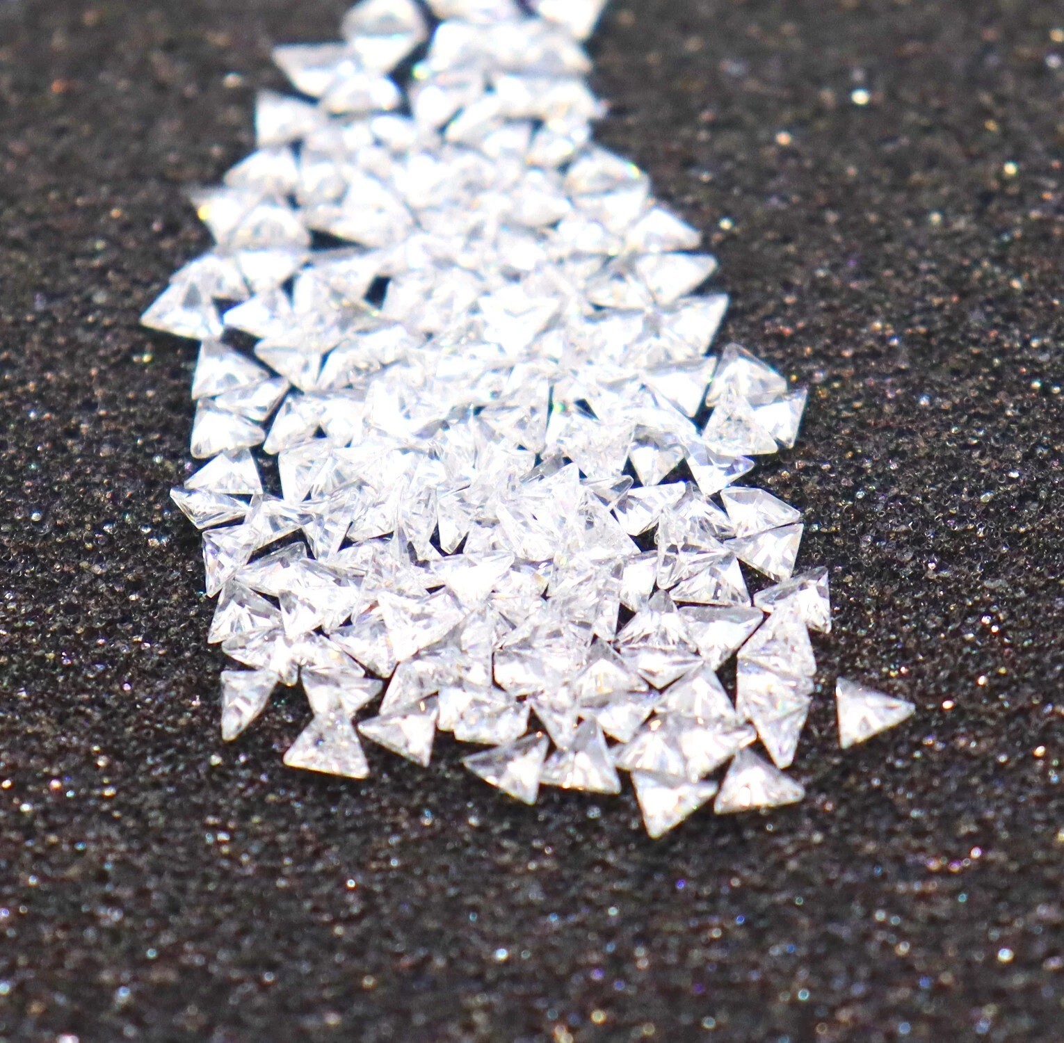 2.20 CT 10 PCS Loose Gemstone Trillion Shape Natural White Sapphire Gemstone