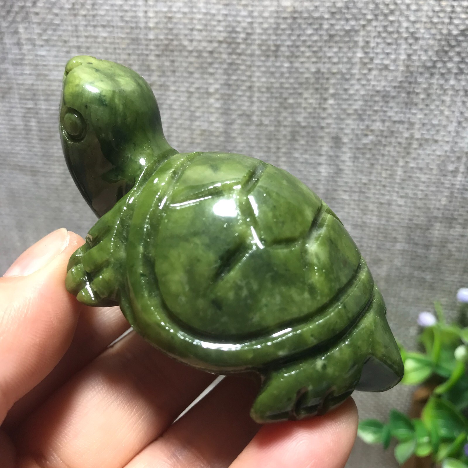 82g Natural Green jade carved Turtle quartz Crystal Tortoise 32