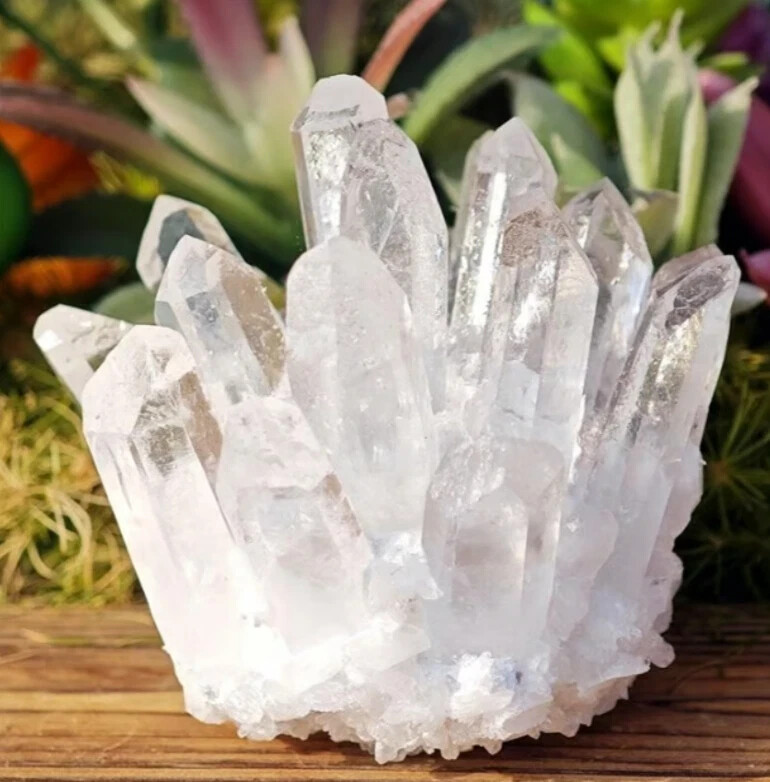 2025Rare 200-2000G Clear Crystal Geode Cluster Raw Crystal Cluster Reiki Decor