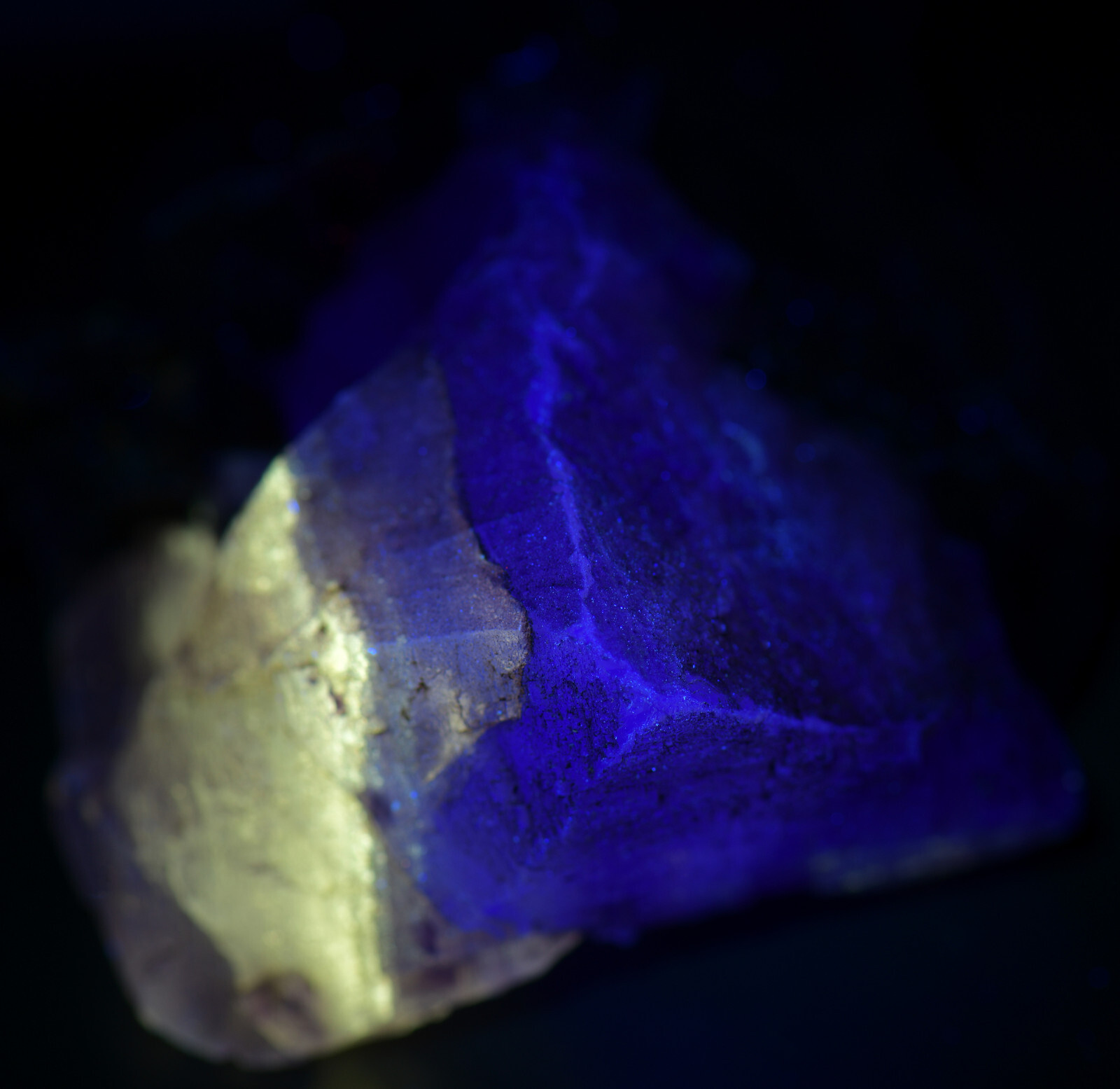 Fluorite on Sphalerite, fluorescent. Elmwood Mine, Tennesee. 87 grams.