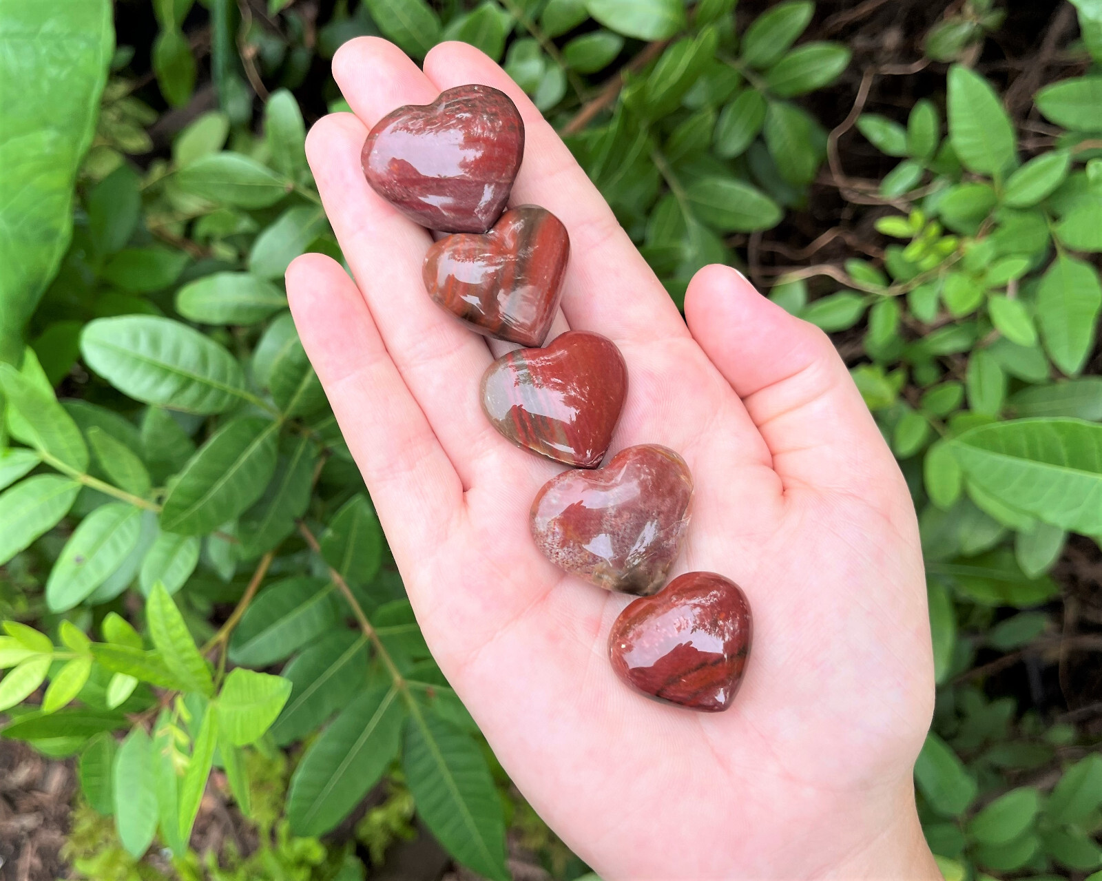 Petrified Wood Heart: 1″ (Crystal Heart, Puffed, Puffy, Gemstone Heart)