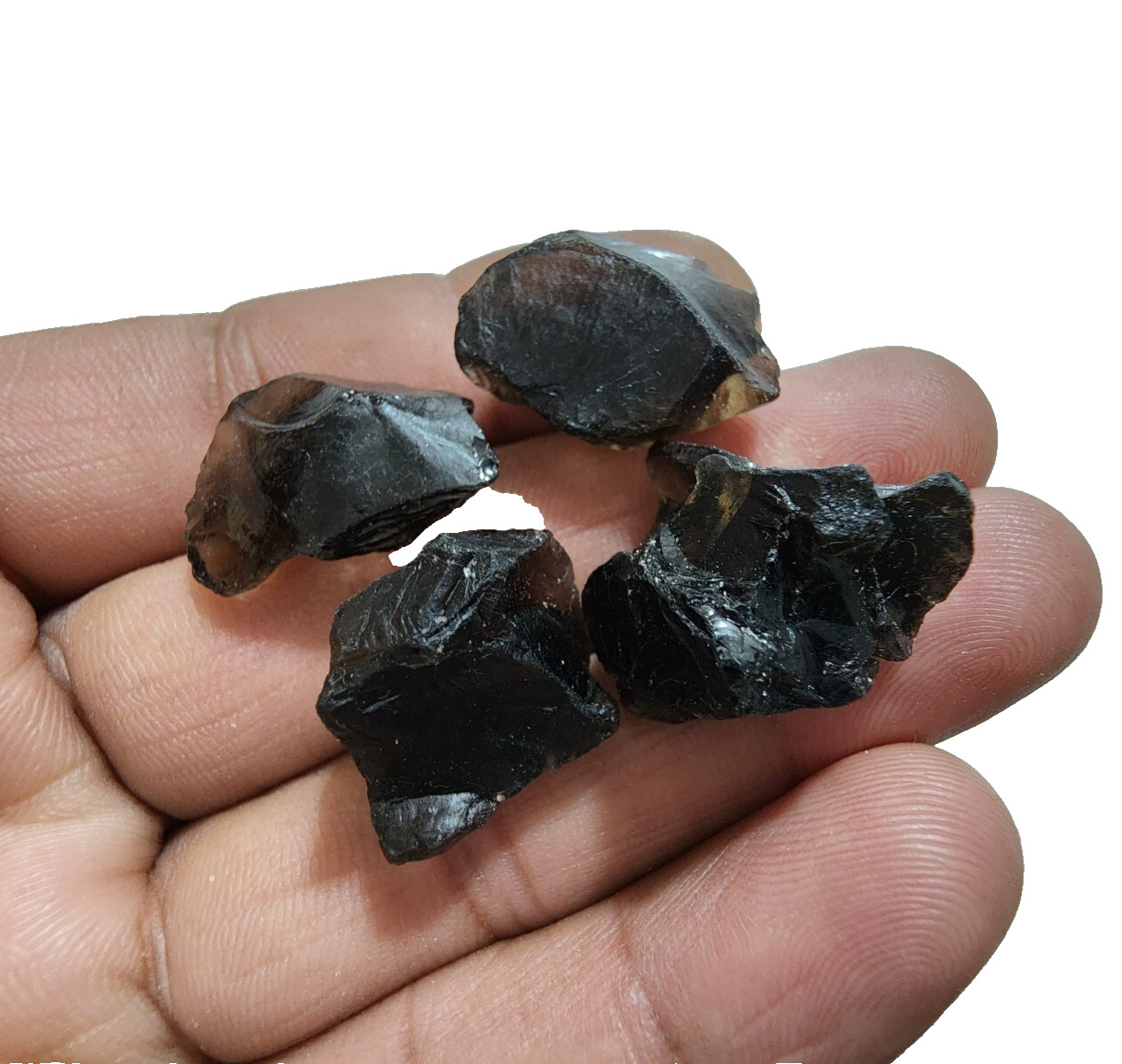 15-22 MM Top Smoky Quartz Rough Gemstone 4 Pcs Top Quality Crystal Smoky Quartz
