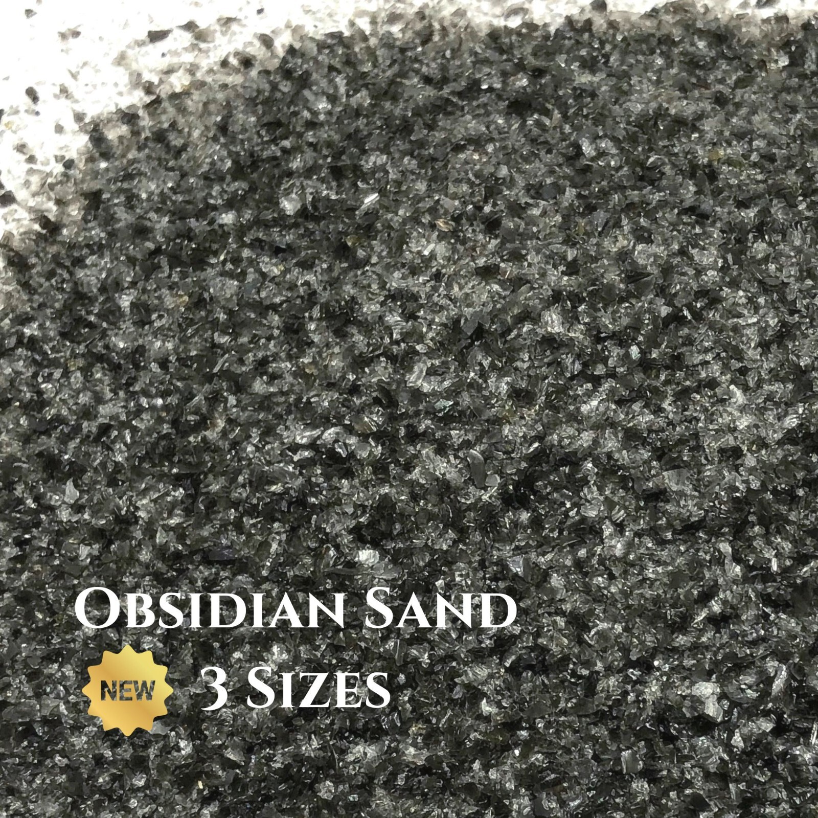 Crushed Black Obsidian Sand from Mexico for Inlay, Resin Jewelry, Mineral Art