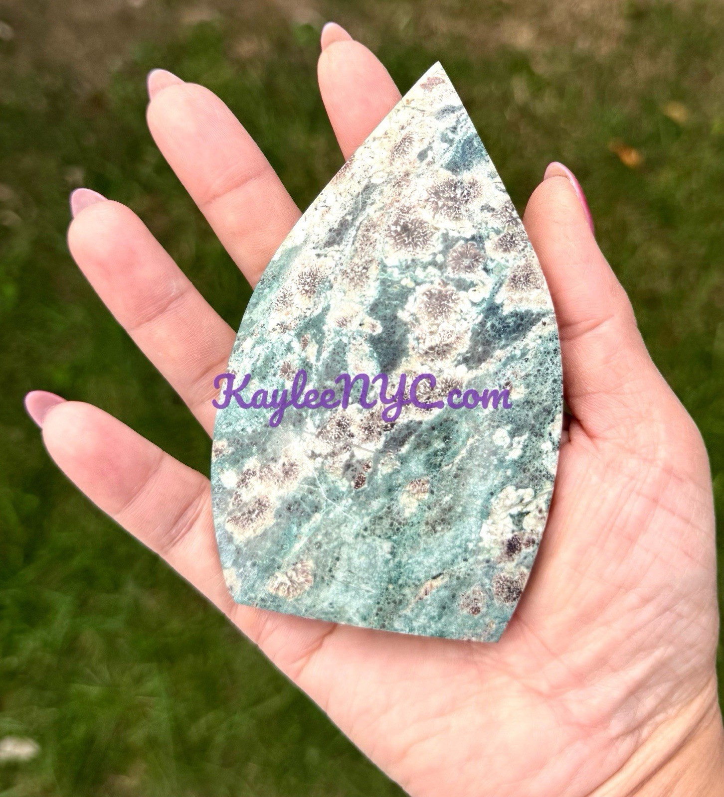 Wholesale Lot 6-7 PCs Natural Green Flower Jasper Freeform Crystal