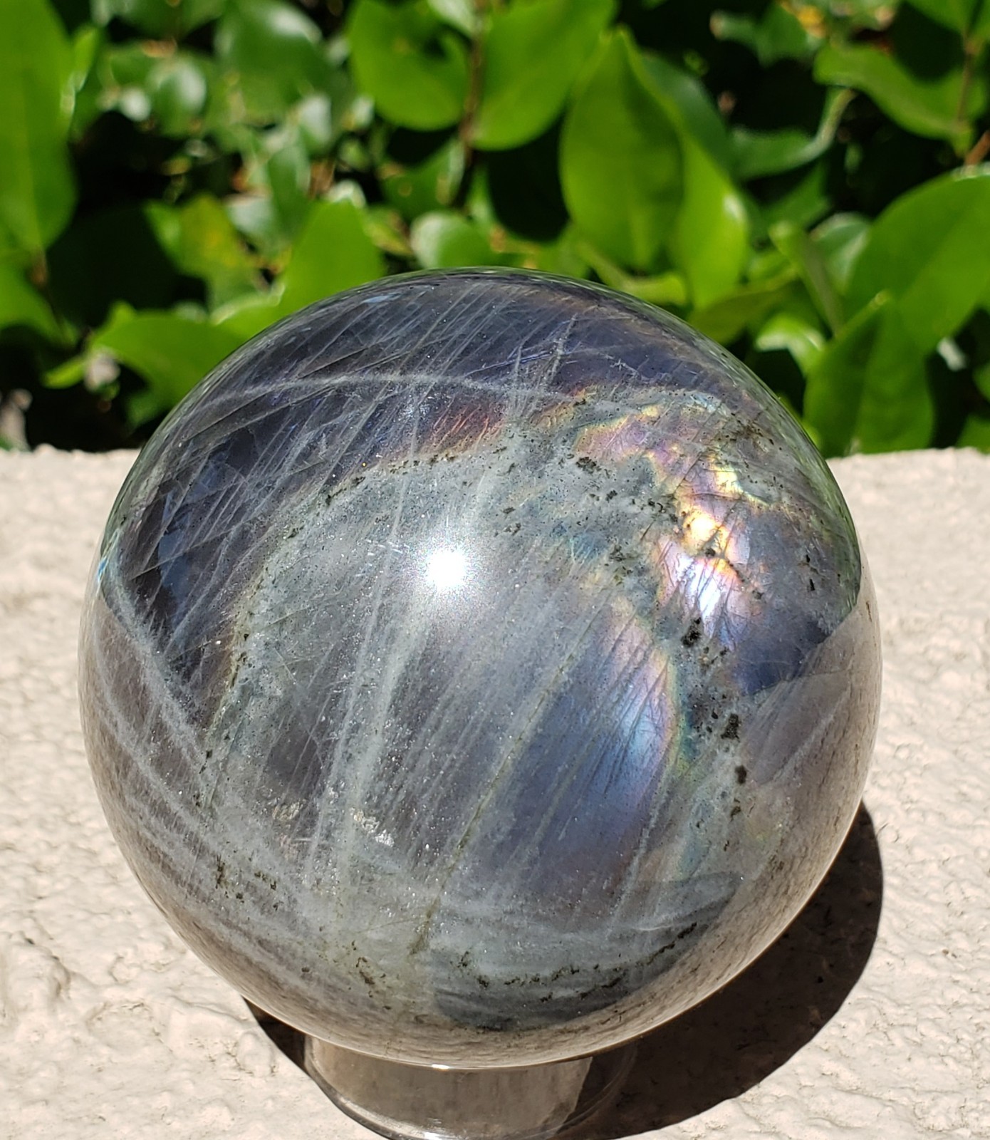 2.6″ Labradorite Mineral Crystal Iridescence Sphere Ball Orb Flash, 426g