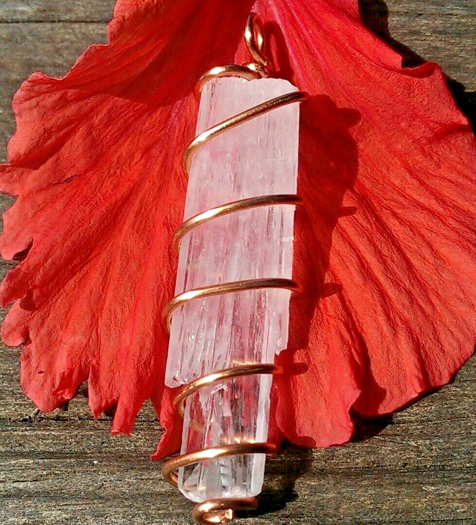 Natrolite Crystal Necklace Hand Wrapped in Copper! Synergy 12 Natrolite Pendant