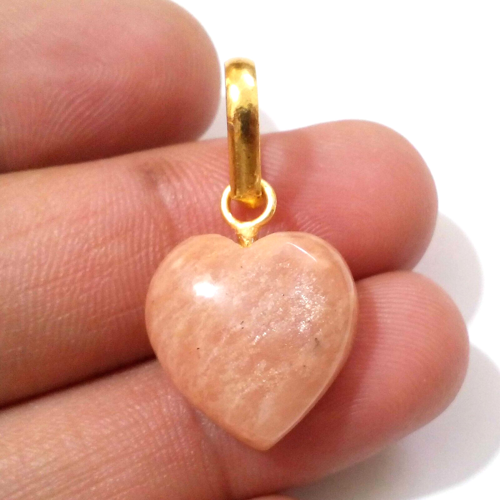 High Quality A+ Peach Amazonite Cabochon Drill Heart Shape 20 Crt Loose Gemstone