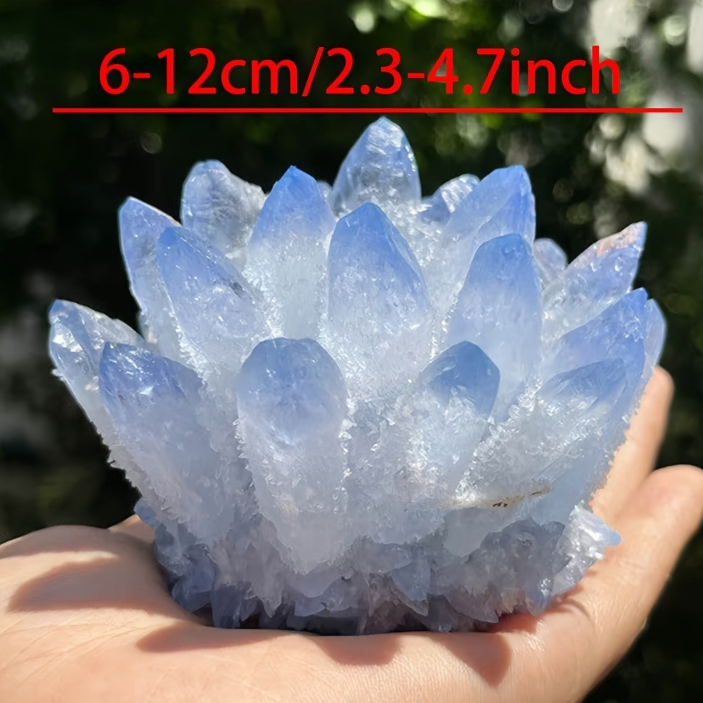 Artificial Blue Crystal Cluster Quartz Ornament Healing Decor Gift Reiki