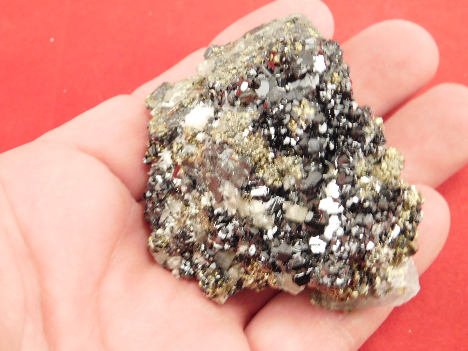 Sphalerite Crystals with Druzy Pyrite and FLUORESCENT Calcite Peru 195gr