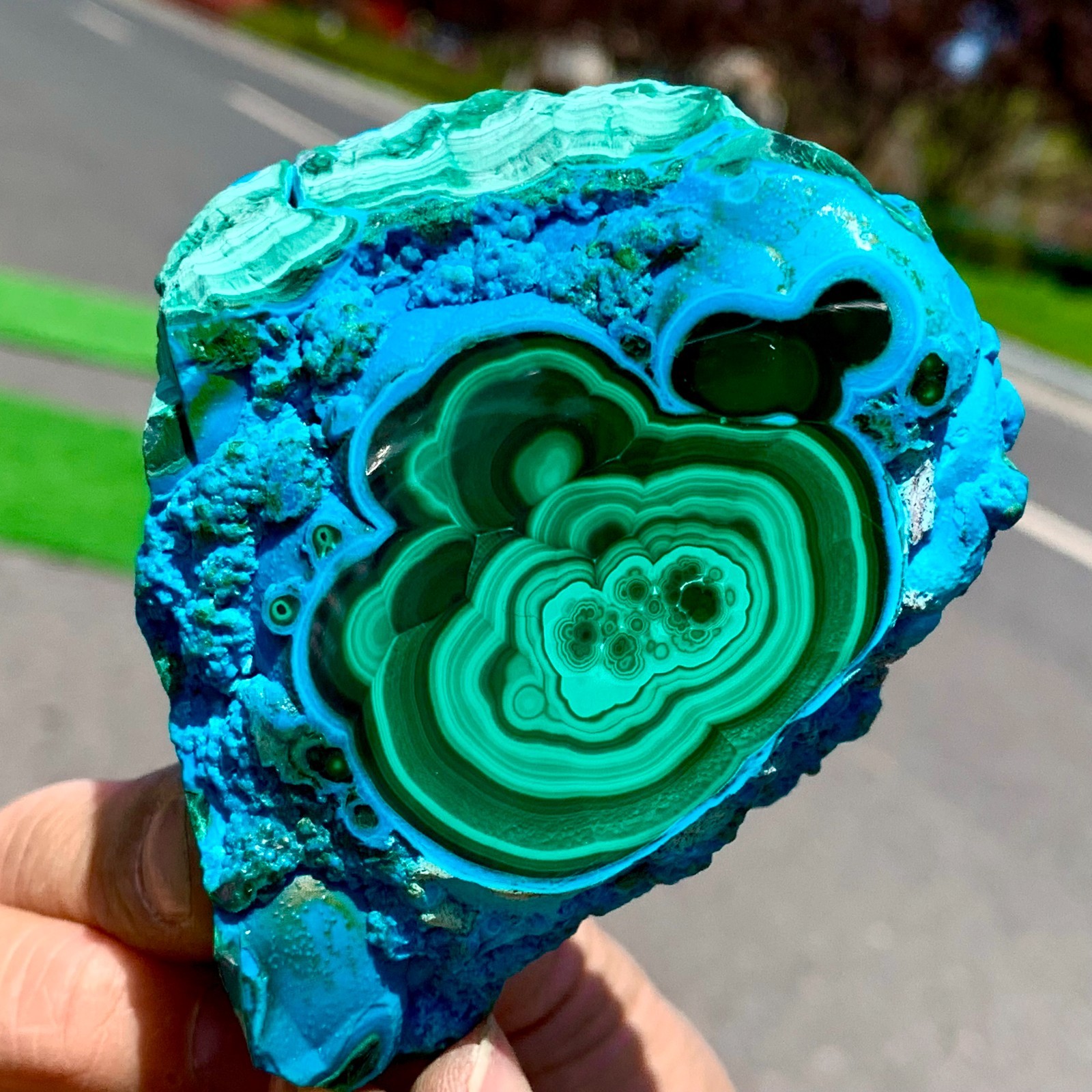290G Natural Chrysocolla/Malachite transparent cluster rough mineral sample