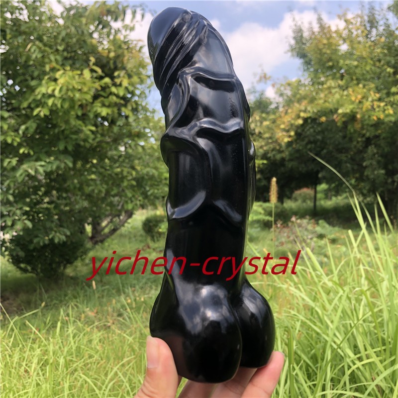 8″+ Large Natural Obsidian Quartz penis skull hand carved crystal reiki gift 1pc