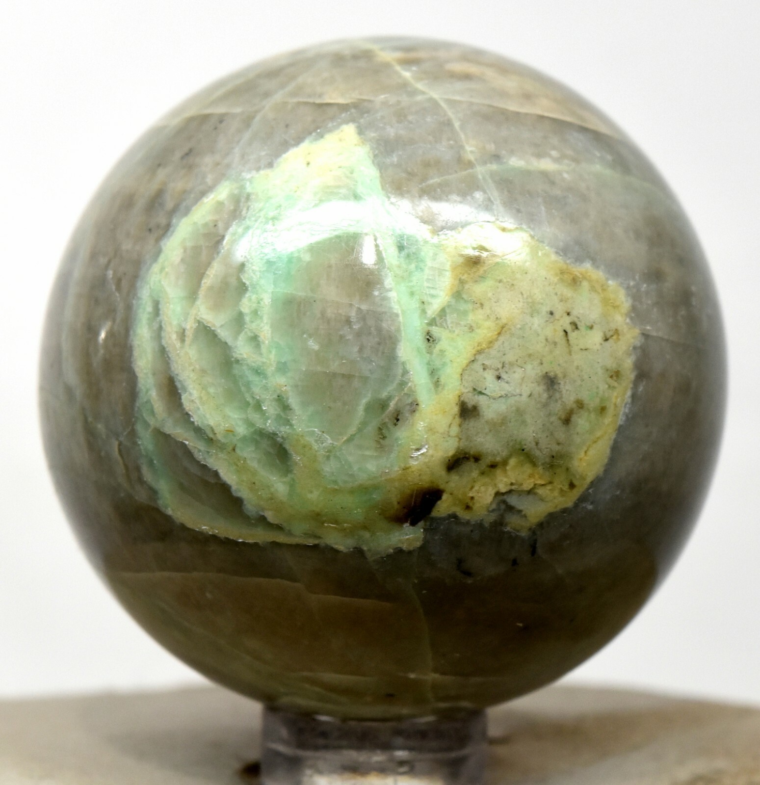 48mm Garnierite Sphere Polished Nickel Ore in Feldspar Gemstone Ball Madagascar