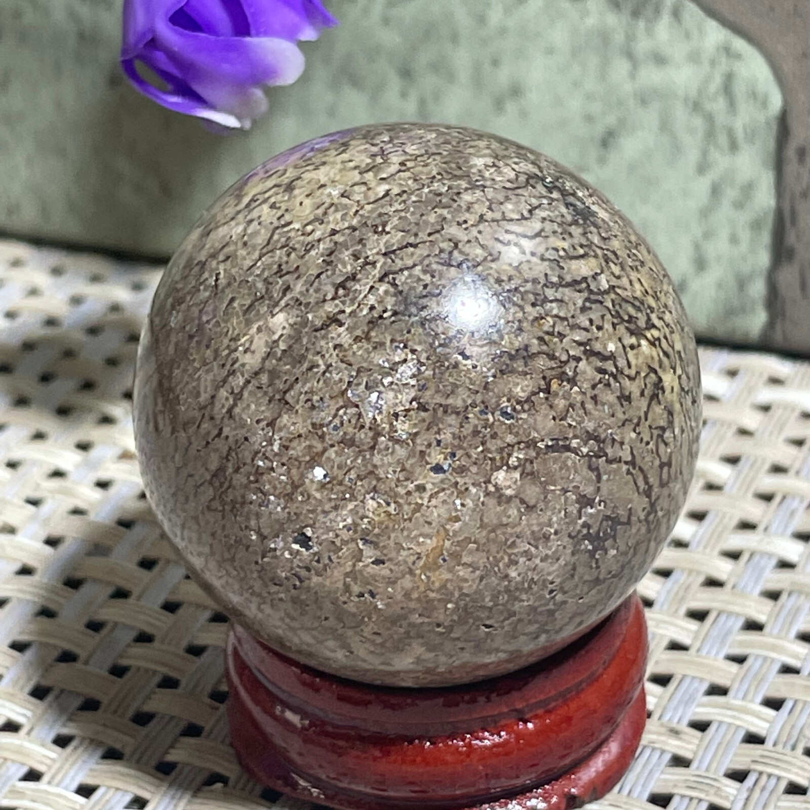 37mm Awesome! Beautiful stone polished Ball Sphere collection 70g AB5