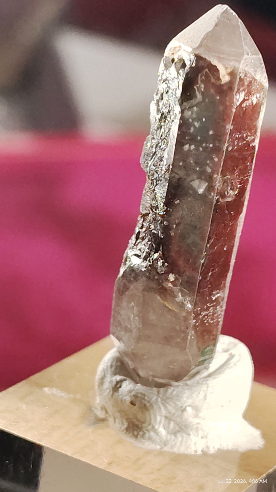 35mm Tabular Double Terminated Quartz Crystal DT Phantom Hematite Meigu China