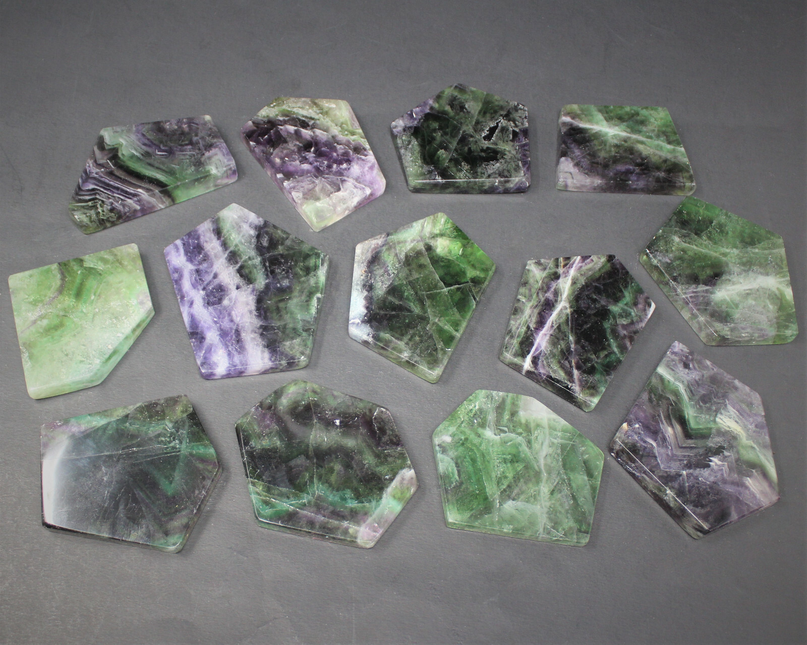 Fluorite Slab: Medium 1.5-2″ Beautiful Polished Fluorite Slice, Fluorite Crystal