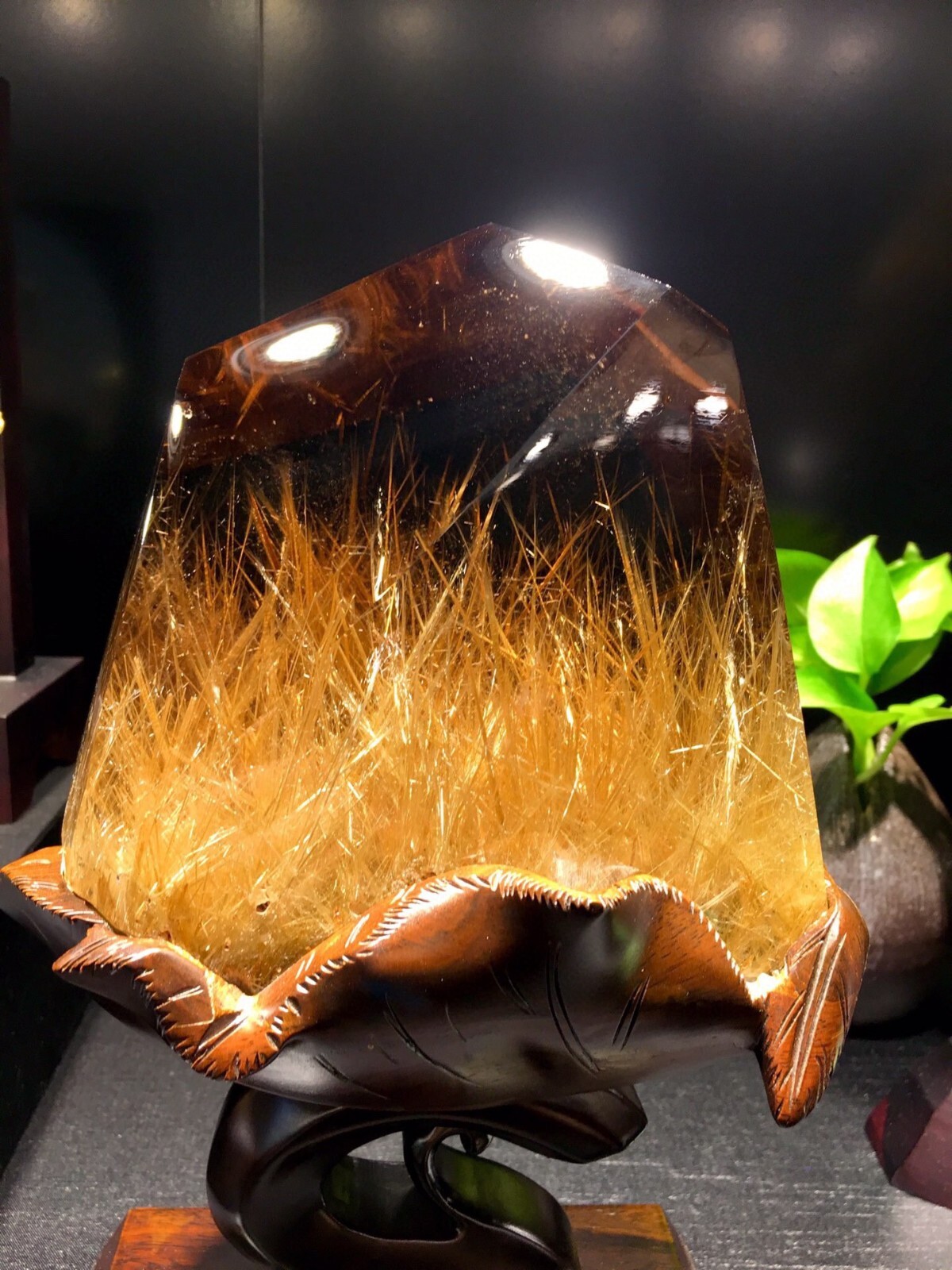 6.5LB Top Museum level Natural golden rutile Quartz Mineral specimen Crystal