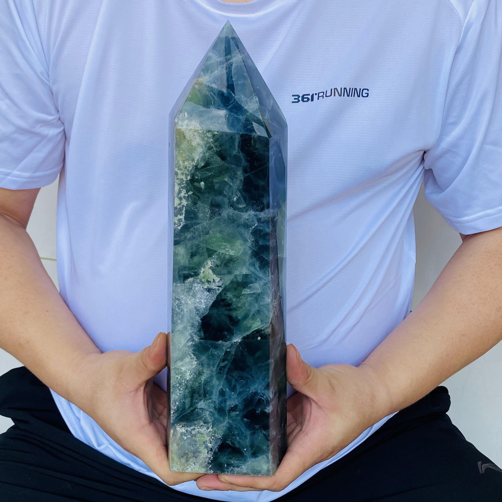 Natural Fluorite Obelisk Quartz Crystal Healing Reiki Wand Tower Point 4800g