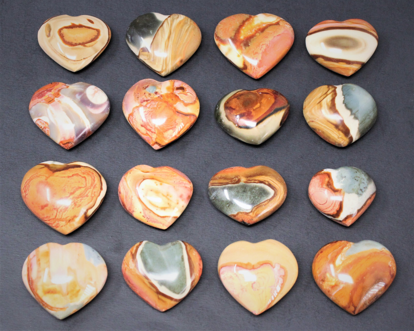 Polychrome Jasper Heart: 1.25″ (Crystal Heart, Stone Heart, Desert Jasper Heart)