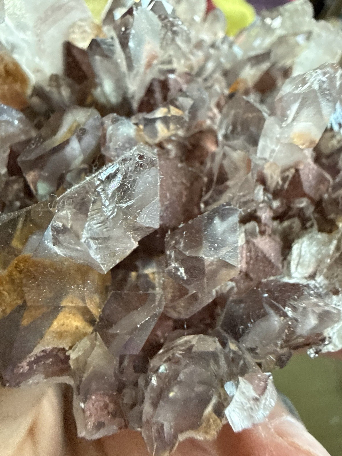Red Hematite Phantom Quartz Crystal Cluster – Sunset Phantom Quartz