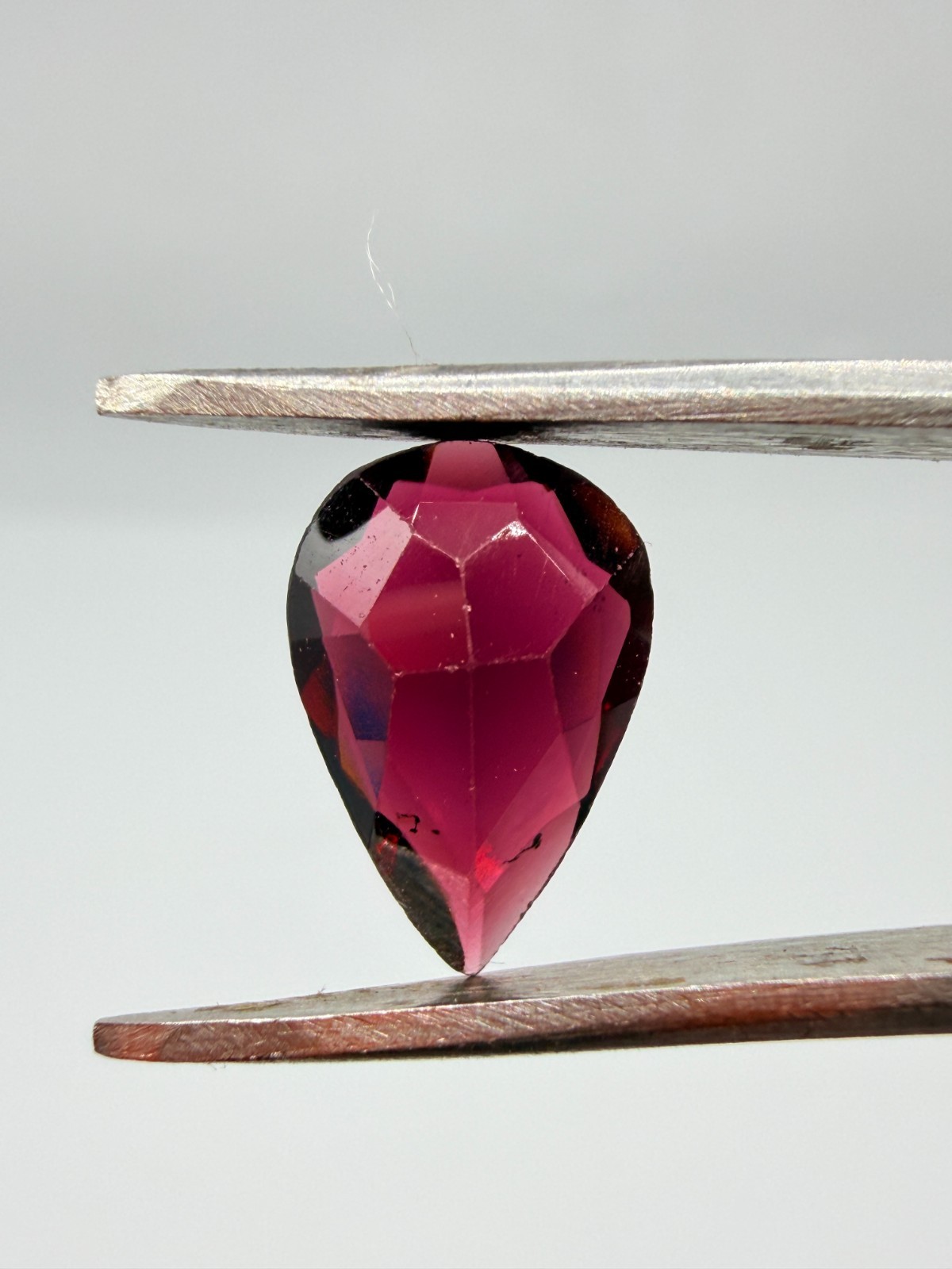 Natural Rhizolite-Garnet Pear Cut Loose-Gemstone, Deep Red-Purplish Teardrop